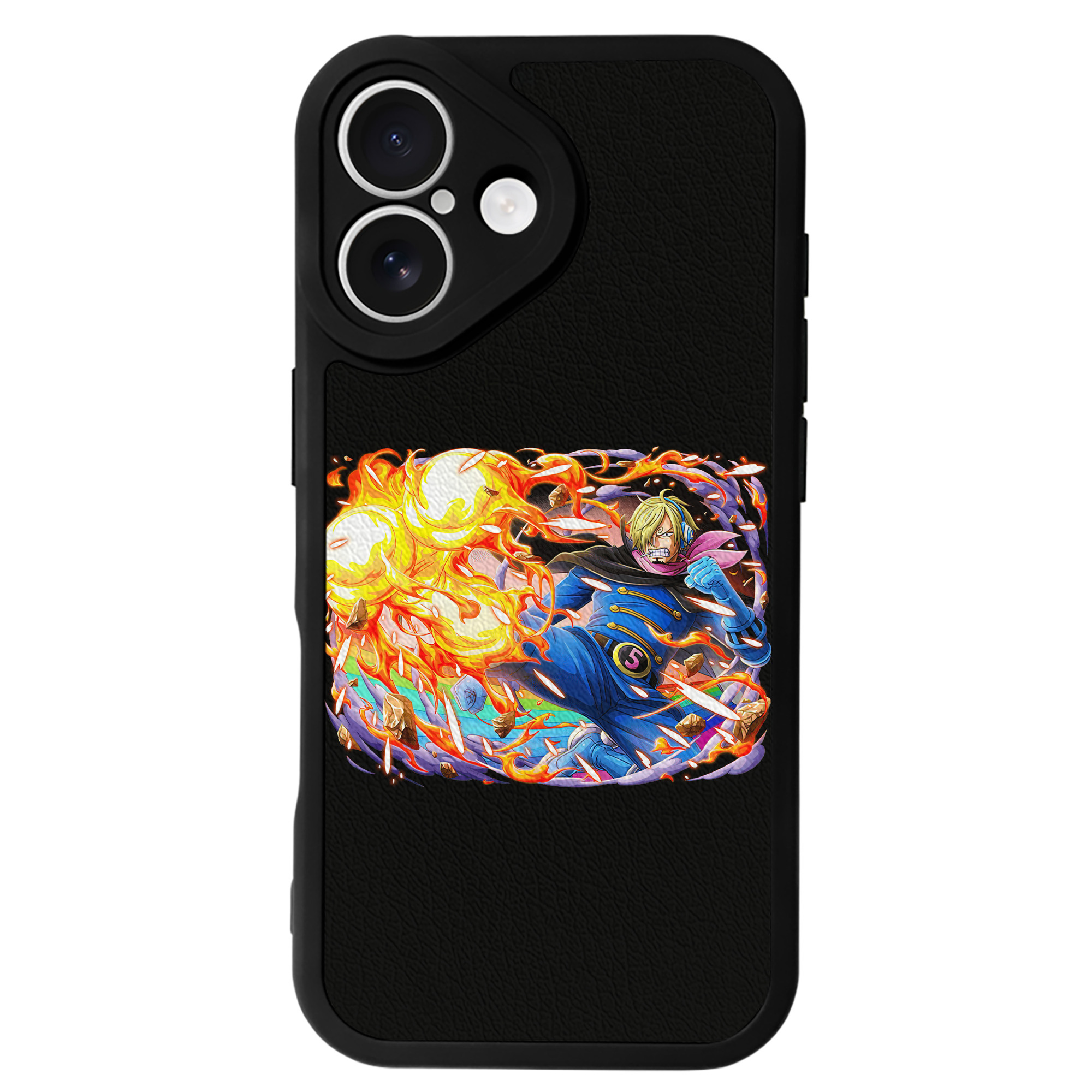 （画像用） ワンピース サンジ ONE PIECE Sanji 【iPhone 16シリーズ対応】シリコンスマホケース（レザー調） 材質：シリコン